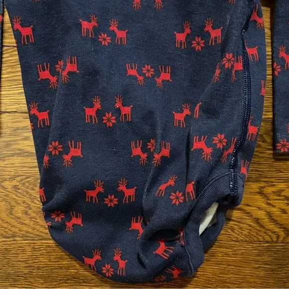 Hanna Andersson Reindeer Print Side Snap Body Suit Size 80 cm or 18-24 Months - Picture 5 of 5